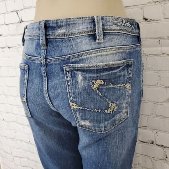 Silver Audrey Distressed Raw Hem Jeans 31 - Picture 6 of 15